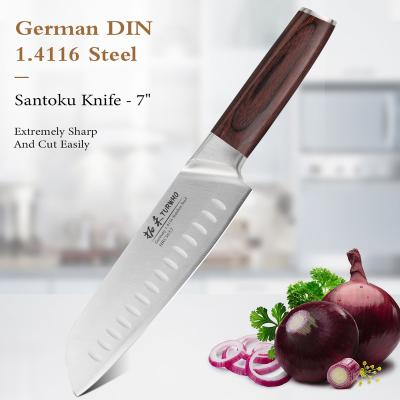 China 1.4116 German Viable Chef Steel Santoku Knife for Kitchen Cutting Tools for sale