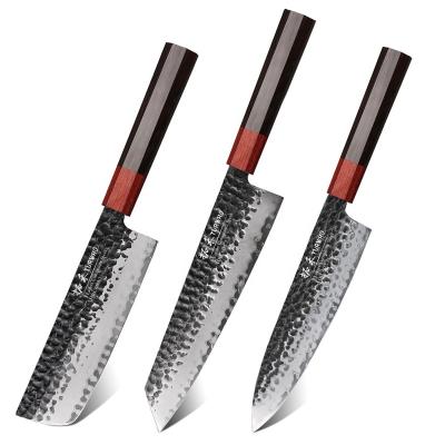 China Viable Handmade Forged High Carbon Steel Chef Knife Set Japanese Style Blade From SANMAI for sale