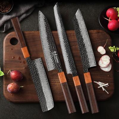 China Viable Wholesale Classic Steel Japanese Chef Knife Set Kitchen 4pcs Damascus for sale