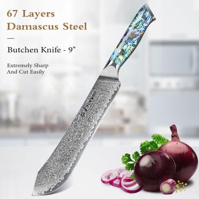 China Factory Price Viable Damascus Steel Slaughter Knife For Kitchen Chef Butcher Knife for sale