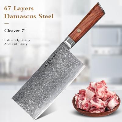 China Viable New Arrivals Damascus Chinese Kitchen Steel Vegetable Cleaver Knife for sale