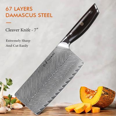 China Sustainable Steel Chinese Damascus Kitchen Knife Cleaver For Vegetable Cleaver for sale