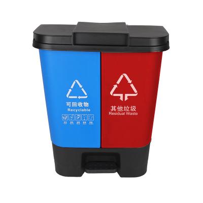 China 2021 sustainable hot sale made in china top quality segregation bin kitchen twin food waste bin for sale