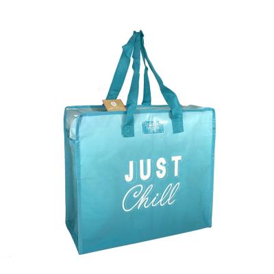 China Waterproof PP Woven Insulated Lunch Cooler Bag With Zipper For Cooler And Warmer Food for sale