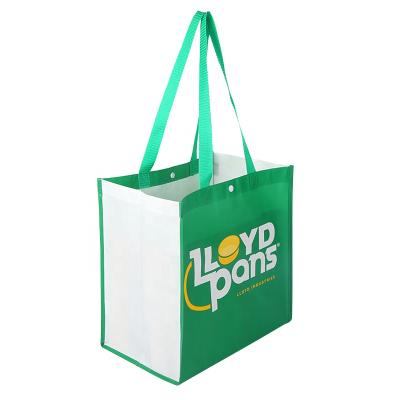 China Custom Reusable Grocery Washable Eco Friendly RPET Non Woven Handled 110gsm 120gsm PP Non Woven Shopping Bag for sale