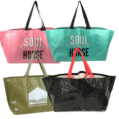 China Zhejiang Factory Customer Handled Eco-friendly Laminated PP Woven Tote Bag, Wholesale Reusable Printing Customized Shopping for sale