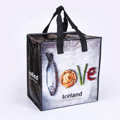 China Washable Custom PP Woven Shopping Bag Love Design With Zipper for sale