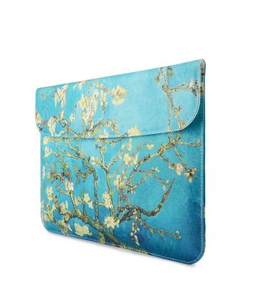 China Retro Embossed Beautiful Artwork Artificial Soft PU Leather Case Eco-friendly For Macbook Bag For 13