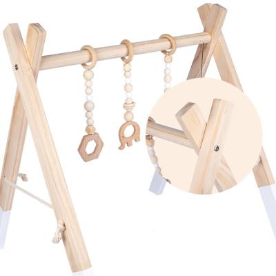 China Foldable Gym Frame Baby Fitness Rack Sense Barrel Toy Play Toys Baby Gift Wooden Baby Sensory Environmental Organic Educational Gym Newborn for sale