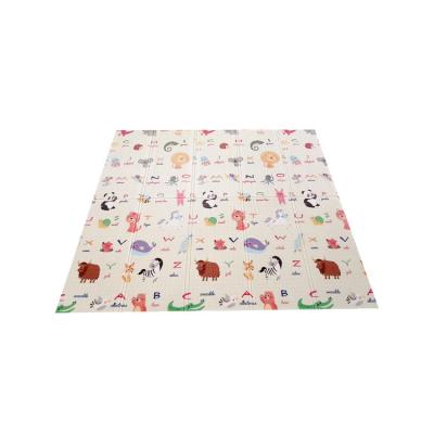 China Cartoon Non-Toxic Waterproof Children Care Crawling Soft Floor Mat XPE Foam Baby Play Mat Foldable Folding for sale