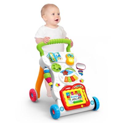 China Made of Baby Walker Multifunctional Plastic Stand Early Study Toys Learning Walker With Push Wheels Music Hot Selling Quality Plastic Deluxe Baby Size for sale