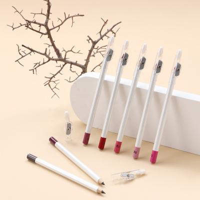 China Waterproof 21 Colors Private Label Lip Liner with Smooth Brush Lip Pencil Private Label for sale