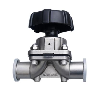 China General Quick Fit 316 Flange Manual Stainless Steel Sanitary Diaphragm Valve dn25 for sale