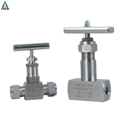 China General high vacuum refrigerant forged brass needle valve ss316 or ss304 1/2 body NPT female 1/4 inch for sale