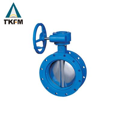 China TKFM China Factory DN 100 Cast Steel Body General Flange Face To Face Metal Seated Butterfly Valve for sale