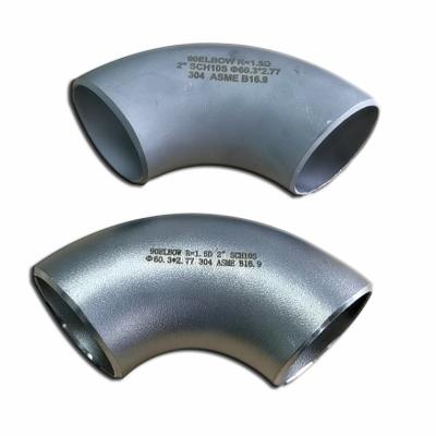 China Acid and alkali resistant ss304 stainless steel TKFM ASTM 90 degree elbow pipe DN50 for sale