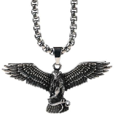 China Eagle Land Eagle Land Jewelry Men's Retro Stainless Steel Pendant Necklace Style Street Dance Hiphop Punk Rap for sale