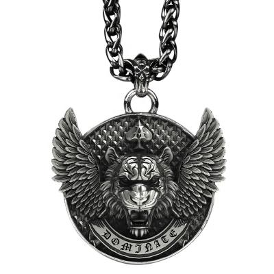 China FASHIONABLE Flying Tiger Stainless Steel Necklace for men wings fashion fitness men pendant jewelry for sale