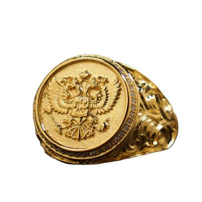 China Vintage Original Design Chunky Rings Hip Hop Jewelry Yellow Gold Plated Fashion Ring For Men for sale