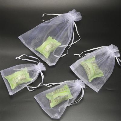 China Organza Drawstring Daily White Custom Gift Bags Pockets Candy Favor Plastic Wedding Supplies for sale