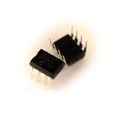 China New 24LC02B-I/P standard original microcontroller, IC, DRAM IC DIP-8 integrated circuit DIP8 for sale