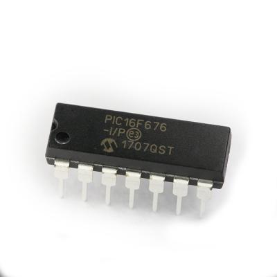 China New original standard PIC16F676-I/P microcontroller IC 8 bit 20MHz 1.75KB DIP-14 Flash IC 64B RAM for sale