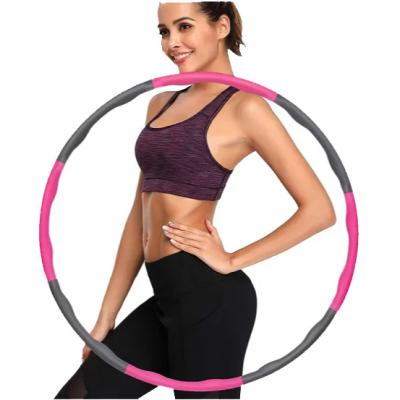 China Bodybuilding Fitness Adult Fitness Equipment Stainless Steel Foam Hoola Detachable Circles Weighted Bodybuilding Polynesian Dance Ring for sale