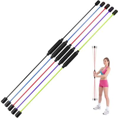 China Fitness Fiberglass Walking Gymnastics Flex Bar With Rubber for sale