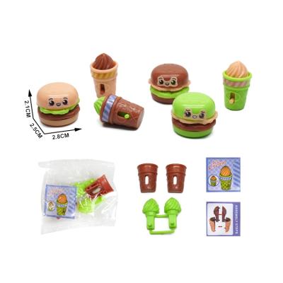 China 3D MODEL Promotional DIY surprise toy toys assembly of Hamburg plastic and ice cream DIY small for capsule toys for sale