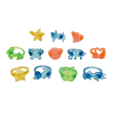 China Cheap Promotional Mini Toy Crystal Jewelry Ring Cartoon Toy For Kids for sale