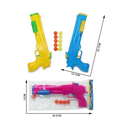 China Mini Toy Kids Plastic 22.7CM Safety Shooting Gun Toys With Bullet Ball for sale