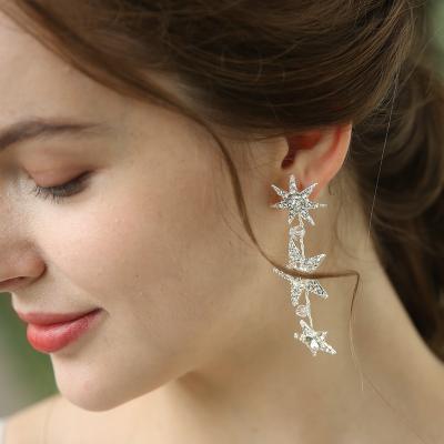 China Fashion Latest Trendy Rhinestone Earrings Stars Zinc Alloy Hair Accessories For Earrings for sale