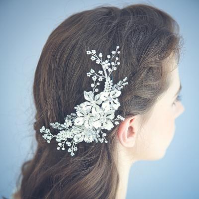 China 2020 Fashion Floral Wedding Hair Accessory Women Rhinestone Bridal Hair Clip Eco-friendly Beauty Eco-Friendly for sale