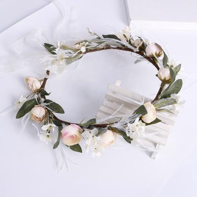 China Beautiful Colorful Hot Sale Festival Party Garland Wreath Floral Crown For Wedding for sale