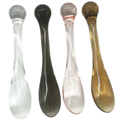 China Small and Exquisite Face Administer Transparent Plastic Clear Cosmetic Spoon Spatula for sale