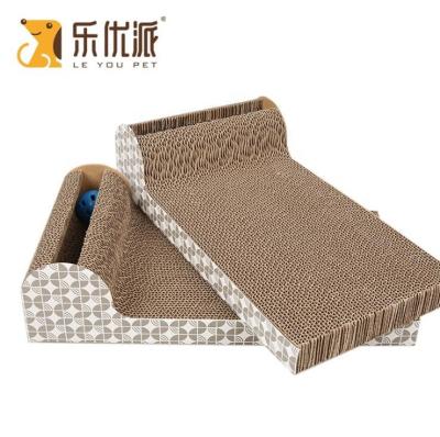 China Leyou Viable Regular Pet Cat Scratcher Regular Grinding Corrugated Cat Scratcher Cardboard Cat Toys for sale