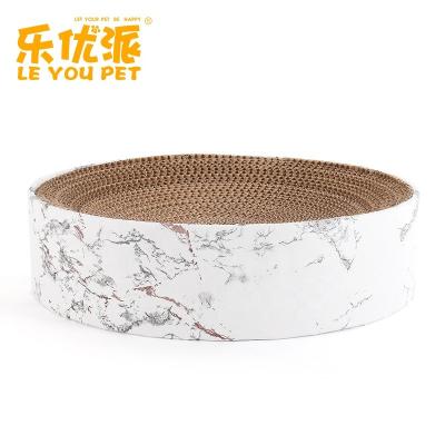 China New Leyou Viable Pet Cat Scratcher Panel Cat Sleeping Bed Bowl Shaped Corrugated Paper Toy for sale