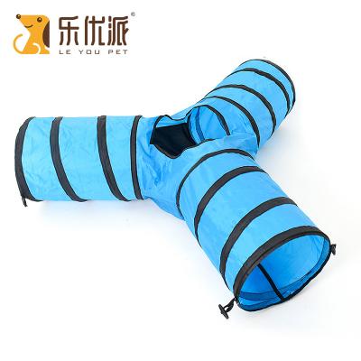 China Amazon Selling Fun 3 Roomy Folding Tube Folding Fun 3 Roomy Way Interactive Cat Tunnel Toy With Ball for sale