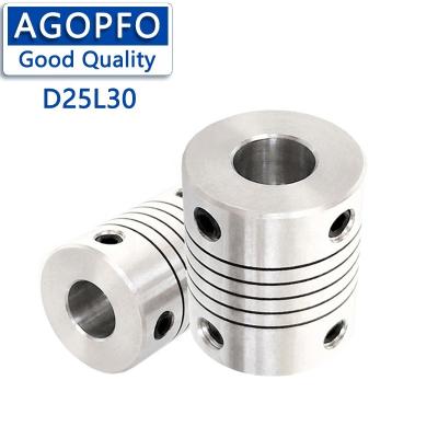 China Building Material Shops D25L30 Spiral Slit Encoder Flexible Screw Shaft bellow Coupling manufacture aluminum couplings for Motor Electric machinery for sale