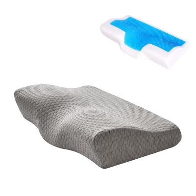 China Anti Snoring Pillow Qutool Cooling Gel Anti-Static Butterfly Shape Infused Memory Foam Butterfly Shredded Beauty Cervical Pillow for sale