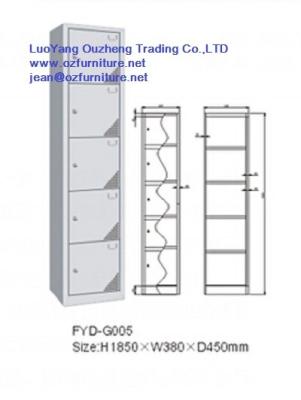 China steel locker FYD-G005,Iron locker FYD-G005 H1850XW380XD450mm,with 5 lock and vent hole for sale