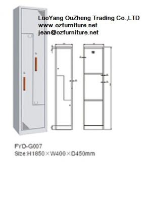 China Single row Two door steel locker FYD-G007,H1850XW400XD450mm,Like 7 Shape,white color for sale