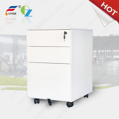 China mobile filing cabinet with drawer FYD-H006,side open,no handle,with one key,white color for sale