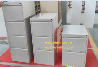 China To offer white coler vetical filing cabinet/knocked down structure/powder coating treatment/anti-tilt device for sale