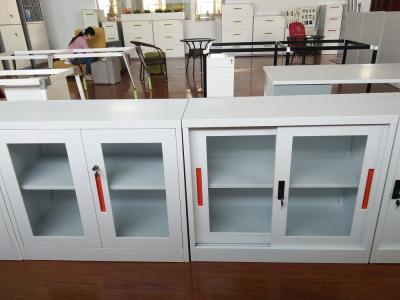 China China K/D glass door steel cupboard cabinet FYD-W002, H900XW900XD400 mm,white color for office storage file for sale