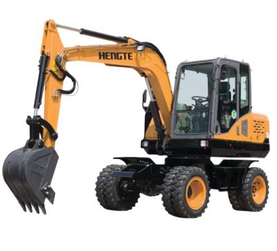 China Construction worksÂ   HENGTE 7ton Wheel Excavator HT75W Excavator 0.23 Bucket m3 for sale