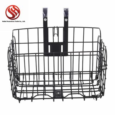 China Black Durable Metal Stainless Steel Anti Rust Bike / Bicycle Basket Made In China for sale