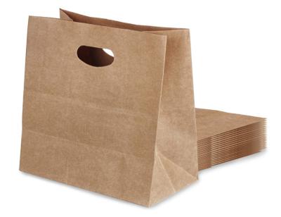 China Recyclable Kraft Paper Bags, Brown Paper Gift Bags With Die Cut Handle, Kraft Paper Tote Bags Grocery Bags Shopping Bags Takeout Bags for sale