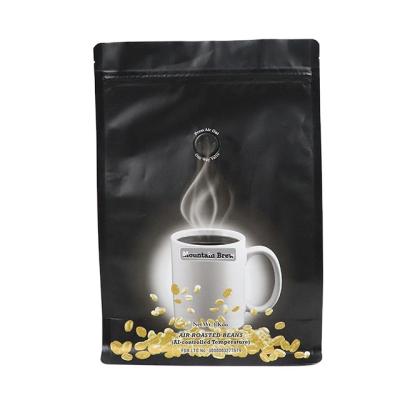 China Matte White Flat Bottom Coffee Bean Zipper Bags Custom Packaging Pet Treat Food Coffee Bags With Valve 1kg for sale