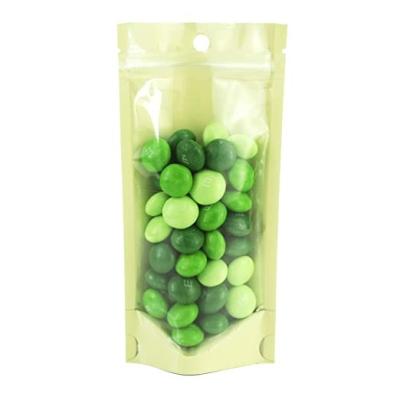 China Recyclable Zipper Seal Packaging Bags With Clear Front And Round Hang Hole for sale